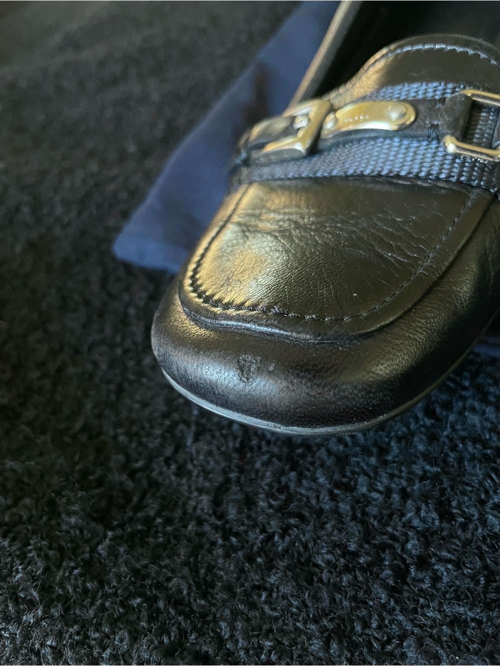 PRADA Car Shoe Black Flats with Dust Bag - Picture 2 of 12